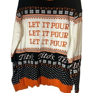 Tito's Black and Orange Crewneck Holiday Sweater